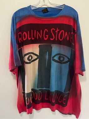 Vintage 1994 Rolling Stones Voodoo Lounge AOP Tie-Dye Tour Shirt XXL Brockum